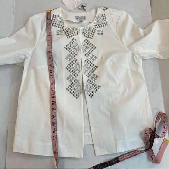 NWT Joan Rivers Geometric Embellished Jacket w/ 3/4 Sleeves | Size 10 - Picture 10 of 10